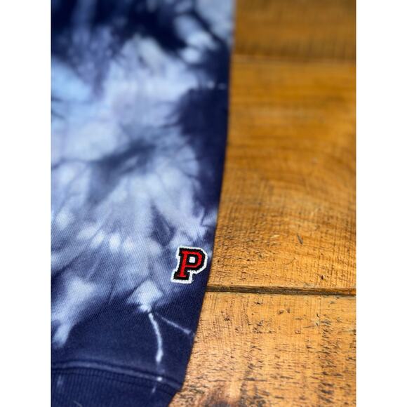 Womens Victoria's Secret PINK Blue White Cropped Style Long Sleeve Sweatshirt S - Picture 6 of 9